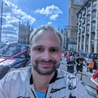 Rob Kaper running London Landmarks Half Marathon 2022