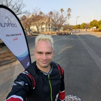 Selfie of Rob Kaper at Tsurumi Ryokuchi Parkrun 2025