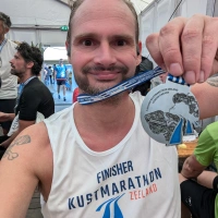 Selfie of Rob Kaper at Kustmarathon Zeeland 2024