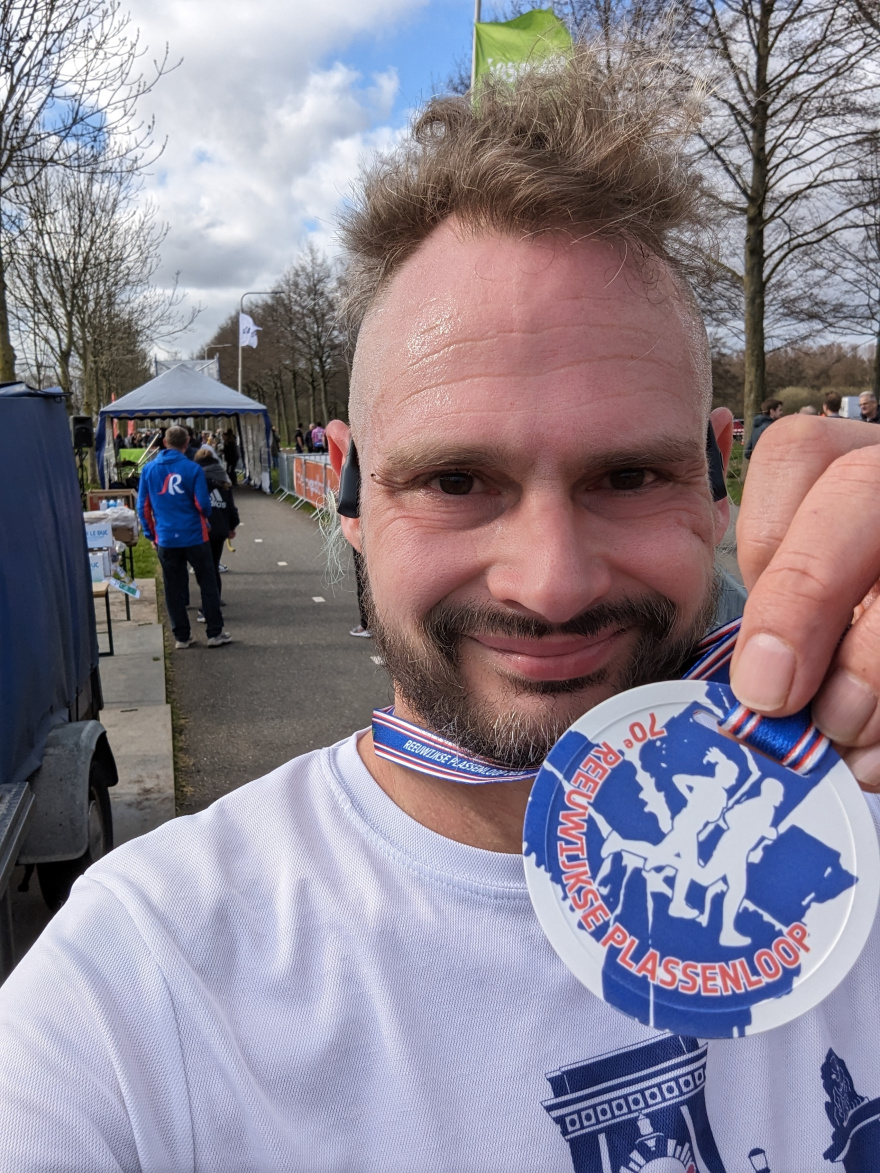 Selfie of Rob Kaper at Reeuwijkse Plassenloop 2024