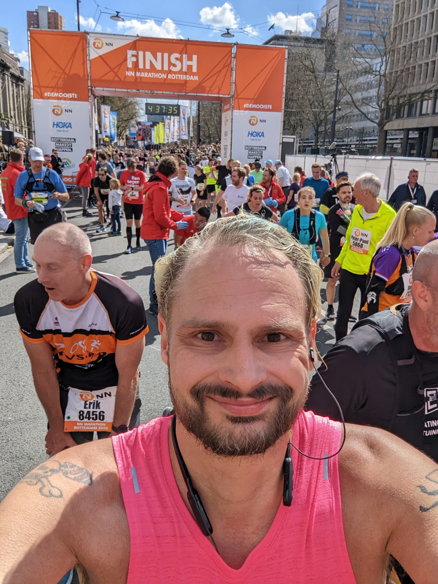 Selfie of Rob Kaper at Marathon Rotterdam 2022