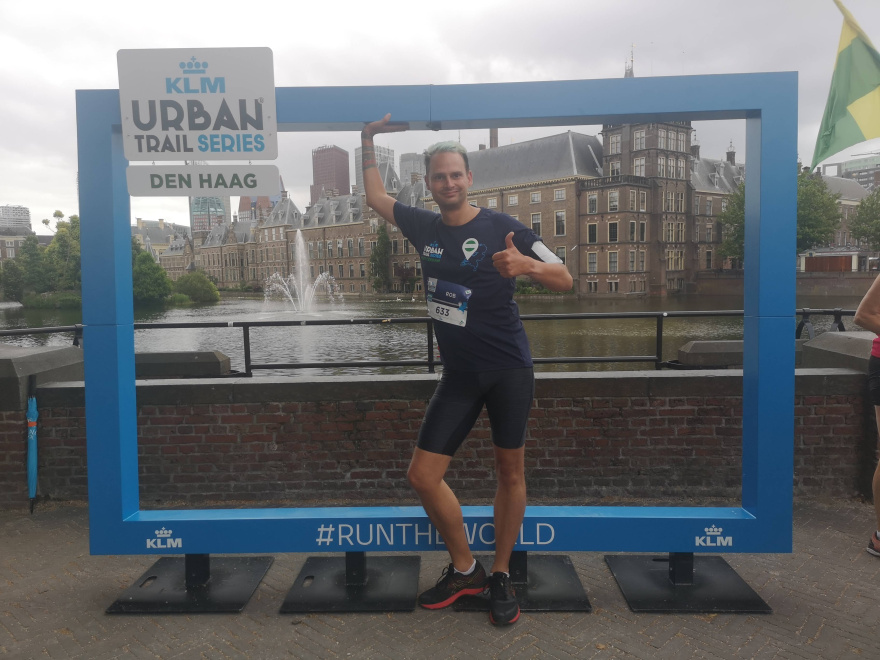 Selfie of Rob Kaper at KLM Urban Trail 2019