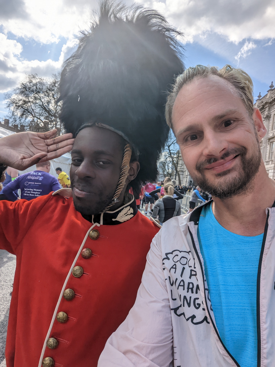 Selfie of Rob Kaper at London Landmarks Half Marathon 2022