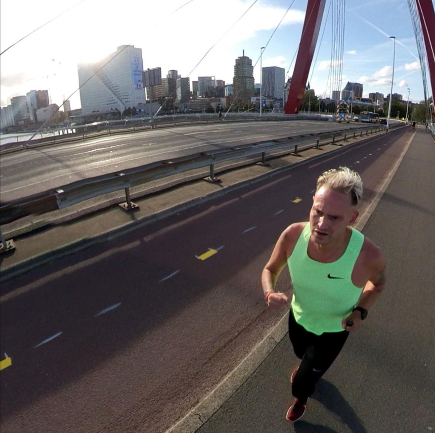 Rob Kaper running Training Run in Rotterdam