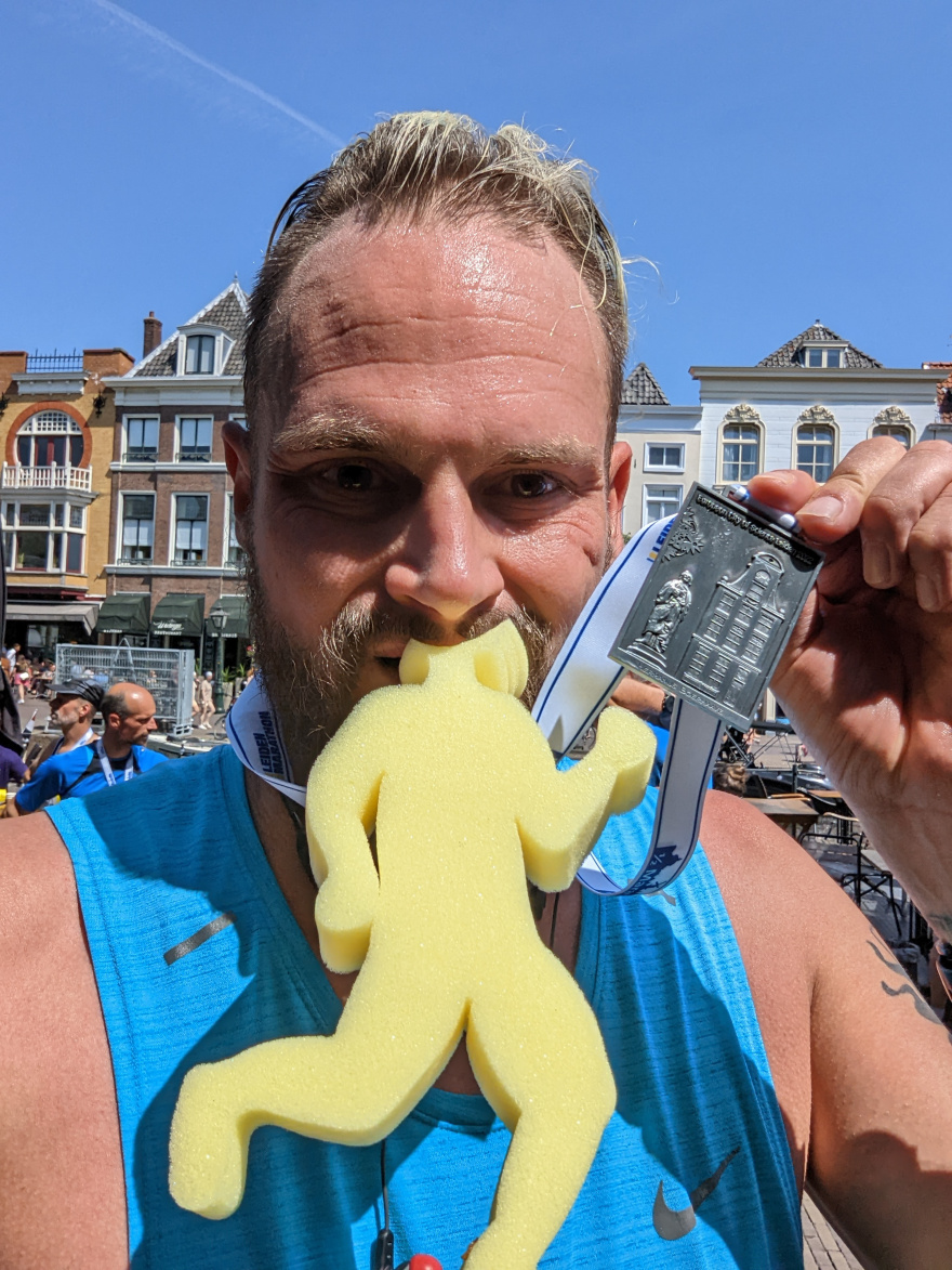 Selfie of Rob Kaper at Leiden Halve Marathon 2022