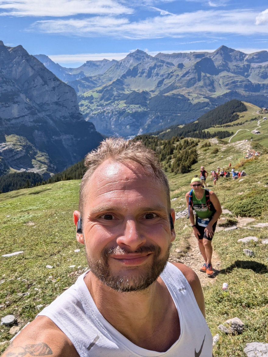 Selfie of Rob Kaper at Jungfrau Marathon 2024