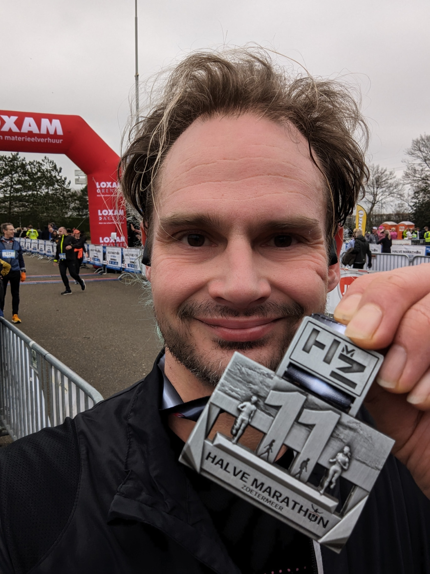 Selfie of Rob Kaper at Halve Marathon Zoetermeer 2024