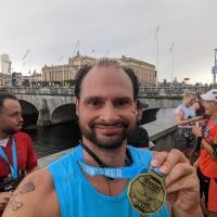 Selfie of Rob Kaper at Stockholm Halvmarathon 2022