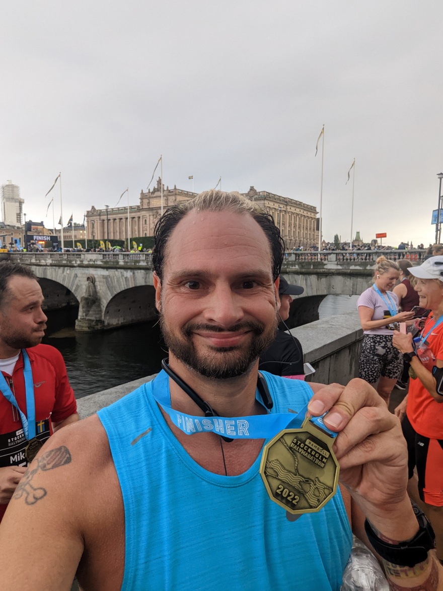 Selfie of Rob Kaper at Stockholm Halvmarathon 2022