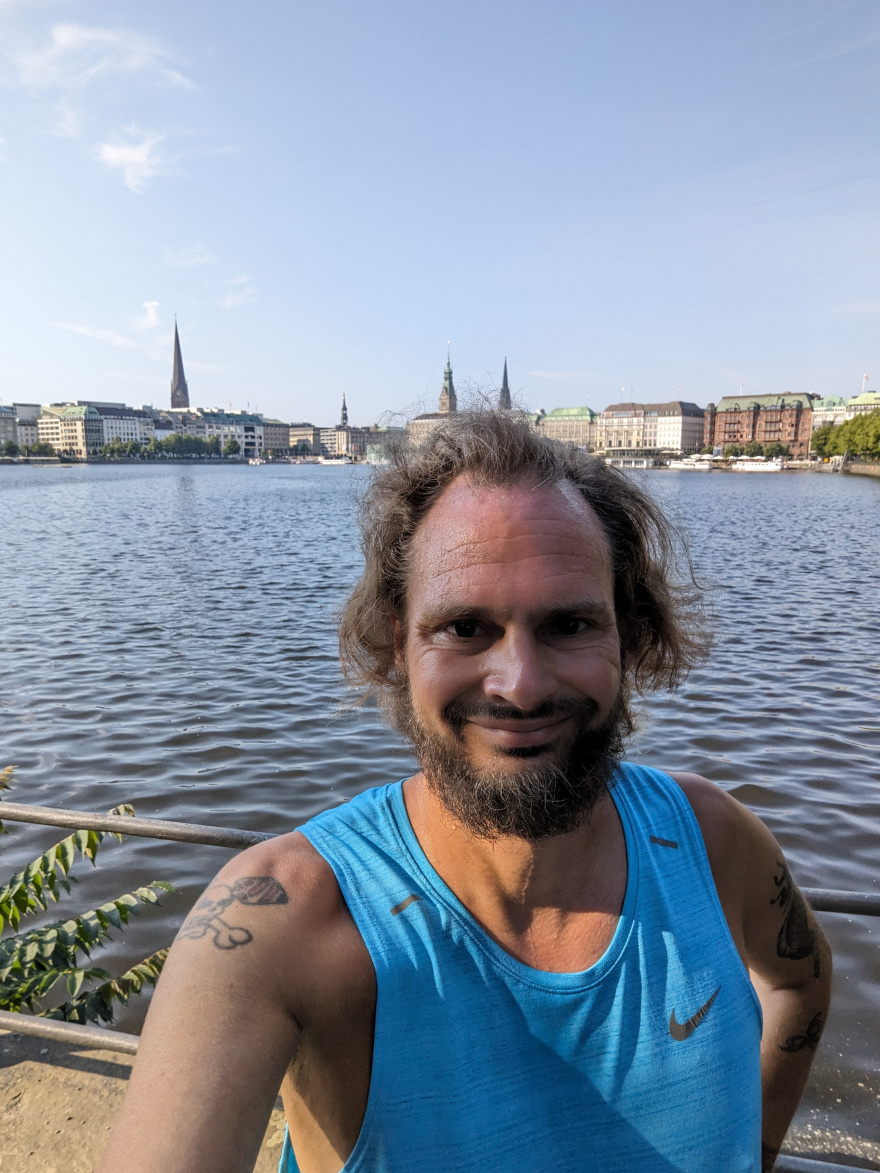 Selfie of Rob Kaper at Training (Recovery Run) in Hamburg