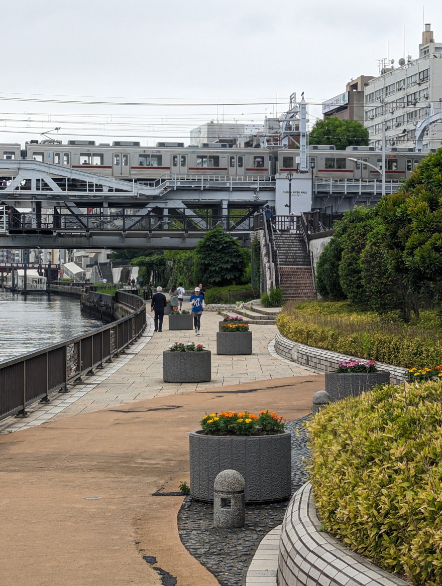 Training (Recovery Run) in Chuo scenery